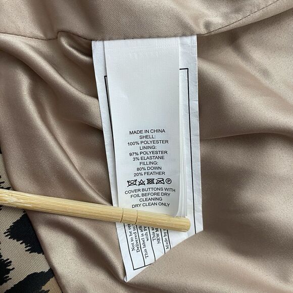 NWT Kate Spade Run Wild Leopard Puffer Ruffle Collar Jacket Women's Size 16 - Picture 11 of 16